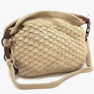 THE SAK Crochet Boho Shoulder Bag Hobo Bucket Tote